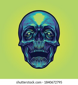 Head Sugar skull Illustrations for your work merchandise clothing line, stickers and poster, greeting advertising business company or brands
