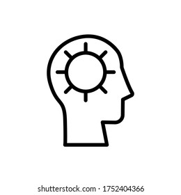 head sun icon. Simple line, outline vector elements of brain process icons for ui and ux, website or mobile application