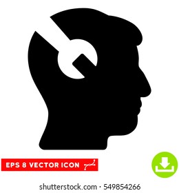 Head Surgery Wrench EPS vector pictogram. Illustration style is flat iconic black symbol on white background.
