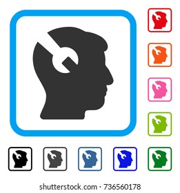 Head Surgery Wrench icon. Flat gray iconic symbol in a light blue rounded rectangle. Black, gray, green, blue, red, orange color variants of Head Surgery Wrench vector.