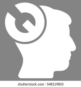 Head Surgery Wrench vector pictogram. Style is flat graphic symbol, white color, gray background.