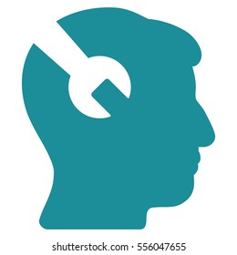 Head Surgery Wrench vector pictogram. Style is flat graphic symbol, soft blue color, white background.