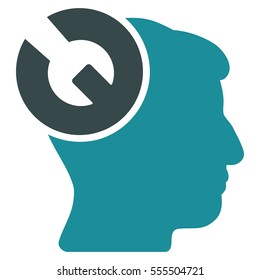 Head Surgery Wrench vector pictograph. Style is flat graphic bicolor symbol, soft blue colors, white background.
