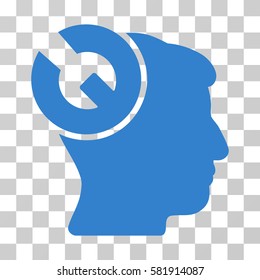 Head Surgery Wrench vector pictograph. Illustration style is a flat iconic cobalt symbol on a transparent background.