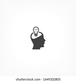 Head and sweetheart icon, head light. User silhouette symbol for your website design Head, logo, application, user interface Head. Vector illustration, EPS 10 skull.