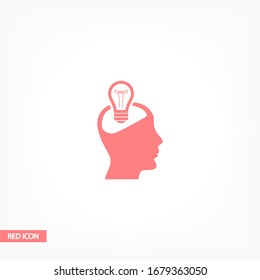 Head and sweetheart icon, head light. User silhouette symbol for your website design Head, logo, application, user interface Head. Vector illustration, EPS 10 skull.