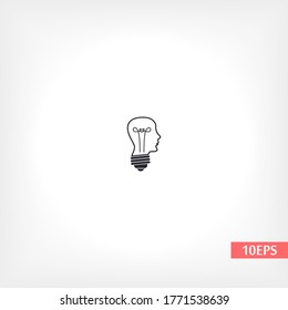 Head and sweetheart icon, head light. User silhouette symbol for your website design Head, logo, application, user interface . Vector illustration, EPS 10 skull. line