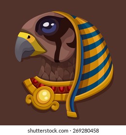 Head symbol of god Ra. Vector illustration