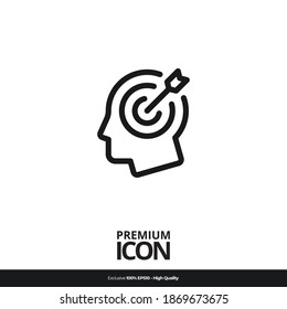 Head symbol Vector line icon illustration mobile application. Simple flat modern design style. Black color.