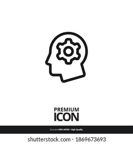 Head symbol Vector line icon illustration mobile application. Simple flat modern design style. Black color.