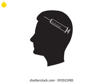 head, syringe icon, vector illustration eps10
