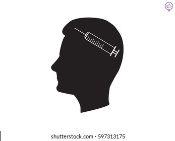 head, syringe icon, vector illustration eps10