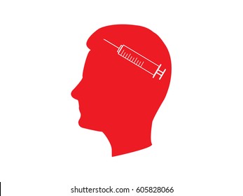 head, syringe icon, vector illustration eps10