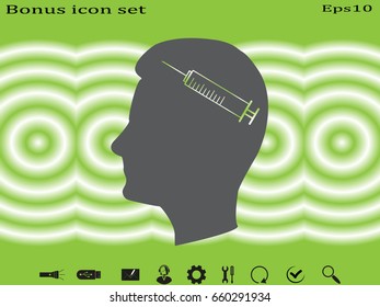 head, syringe icon, vector illustration eps10