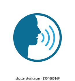 Head, talk, speaking icon. Vector illustration, flat design.
