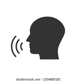 Head, talk, speaking icon. Vector illustration, flat design.