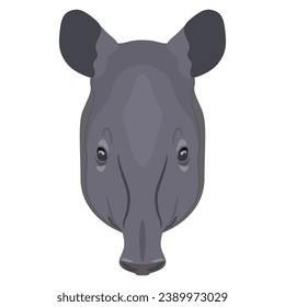 Head of tapir. Animal mask. Cartoon style. Isolated vector illustration.