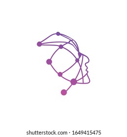 Head-Tech-Logo, bunter Head-Logo-Konzept-Vektorillustration, Head-Digital-Logo-Vorlagen für Logos, Illustrationen