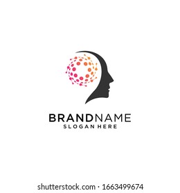 
Head Tech logo, colorful Head logo concept vector, Head digital Technology Logo template designs vector illustration, Brain tech logo vector.