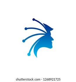 Head Tech Logo concept, Brain Robotic logo Vector - Vector