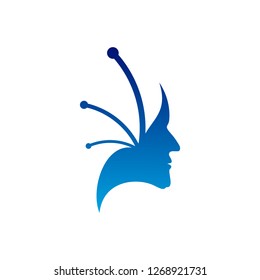 Head Tech Logo concept, Brain Robotic logo Vector - Vector