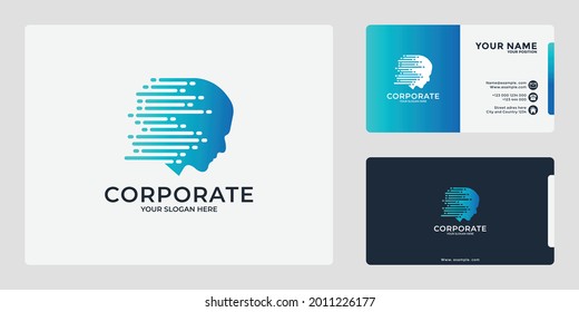 head tech logo design, smart human technology