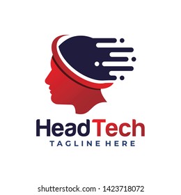 head tech logo icon vector