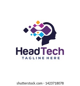 head tech logo icon vector