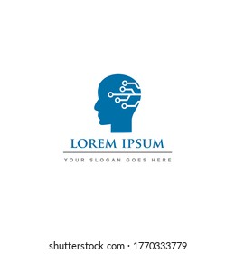 logotipo de cabeza de tecnología , logotipo de tecnología de innovación