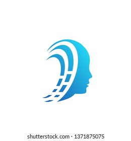 Head Tech logo, Pixel Head logo concept vector, Robotic Technology Logo template designs vector illustration - Vector 