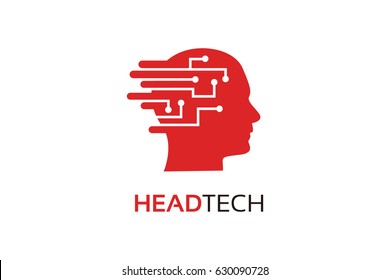 Head Tech Logo Template Design