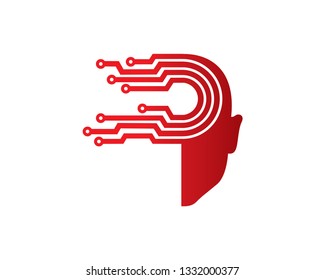 Head Tech Logo Template, Icon, Symbol - Vector