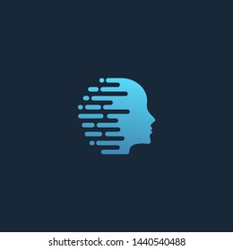 head technology logo vector graphic