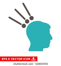 Head Test Connectors EPS vector icon. Illustration style is flat iconic bicolor grey and cyan symbol on white background.