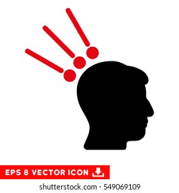 Head Test Connectors EPS vector pictogram. Illustration style is flat iconic bicolor intensive red and black symbol on white background.