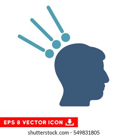 Head Test Connectors EPS vector icon. Illustration style is flat iconic bicolor cyan and blue symbol on white background.