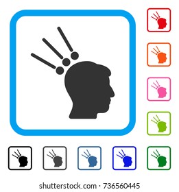 Head Test Connectors icon. Flat gray pictogram symbol in a light blue rounded rectangle. Black, gray, green, blue, red, orange color versions of Head Test Connectors vector.