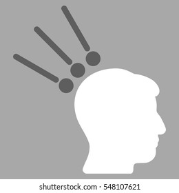 Head Test Connectors vector icon. Style is flat graphic bicolor symbol, dark gray and white colors, silver background.