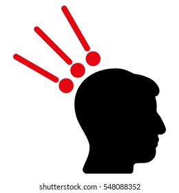 Head Test Connectors vector pictograph. Style is flat graphic bicolor symbol, intensive red and black colors, white background.