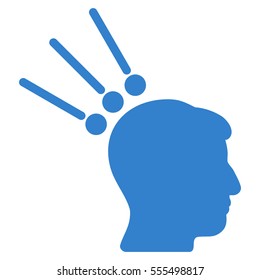 Head Test Connectors vector pictograph. Style is flat graphic symbol, cobalt color, white background.