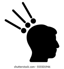 Head Test Connectors vector pictograph. Style is flat graphic symbol, black color, white background.