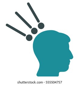 Head Test Connectors vector pictograph. Style is flat graphic bicolor symbol, soft blue colors, white background.