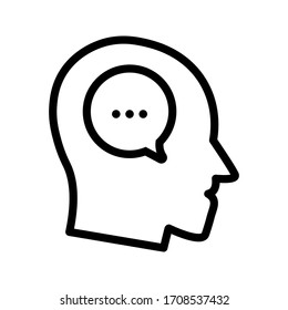 Head Think Concept Icon Design Message Stock Vector (Royalty Free ...