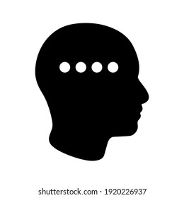 Head think concept icon design. Message talk sign. Creative idea symbol. color editable 