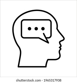 Head think concept icon design. Message talk sign. Creative idea symbol. on white background