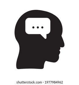 Head think concept icon design. Message talk sign. Creative idea symbol. color editble. eps 10