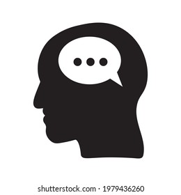 Head think concept icon design. Message talk sign. Creative idea symbol. color editble. eps 10