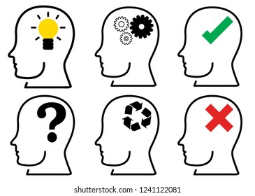 head thinking icon design vector illustration
