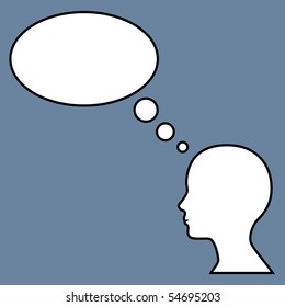 Head thinking. Vector.