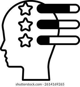 A head with three stars on it